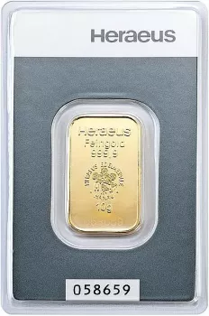 Goldbarren - Heraeus - 10 Gramm